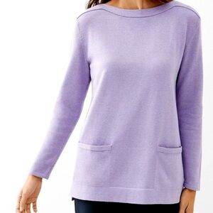 J.Jill Lavender Pastel Sweater with Pockets Size XS Petite